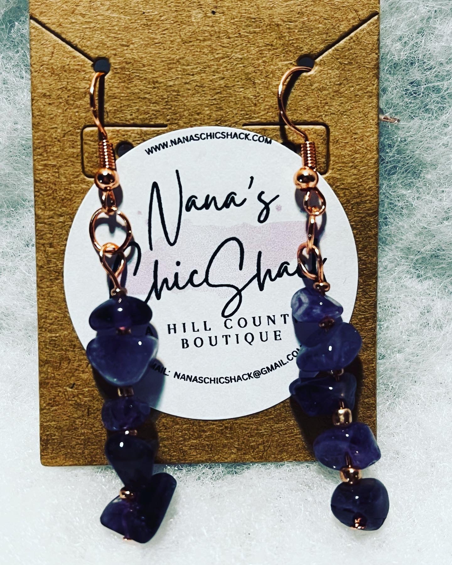 Amethyst Stone Dangling Earrings