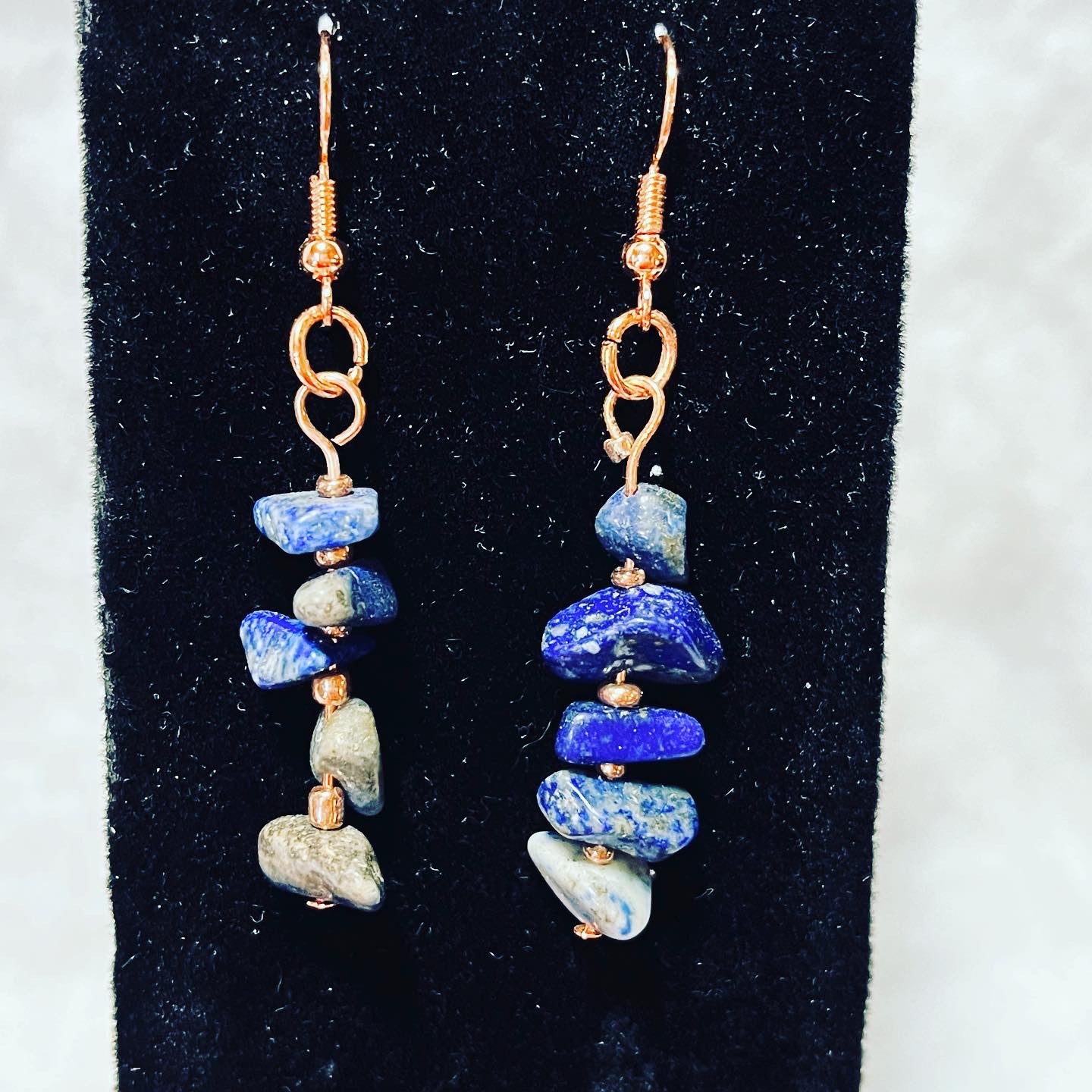 Blue Lapis Natural Stone dangling earrings