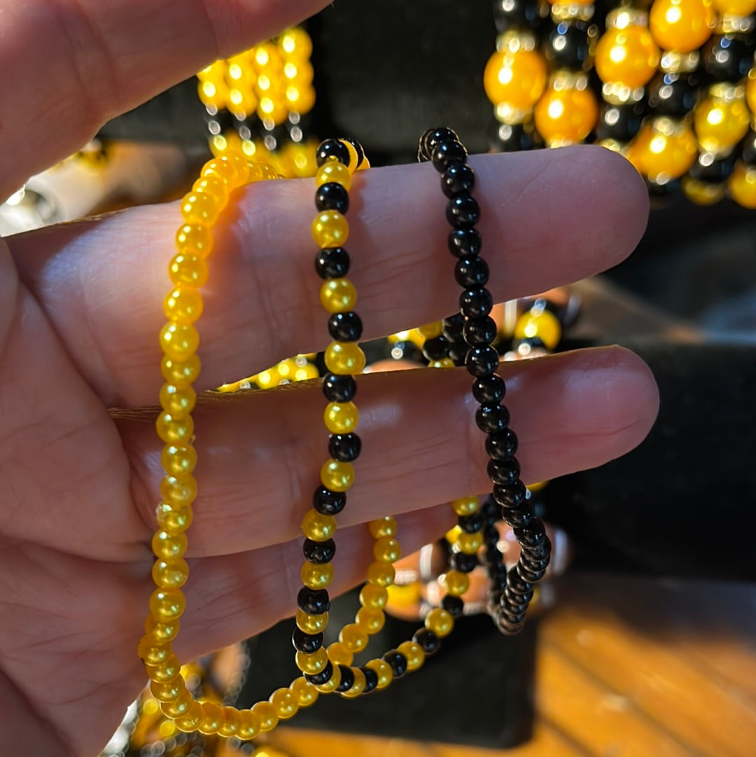 Black and Gold Stretchy Bracelets