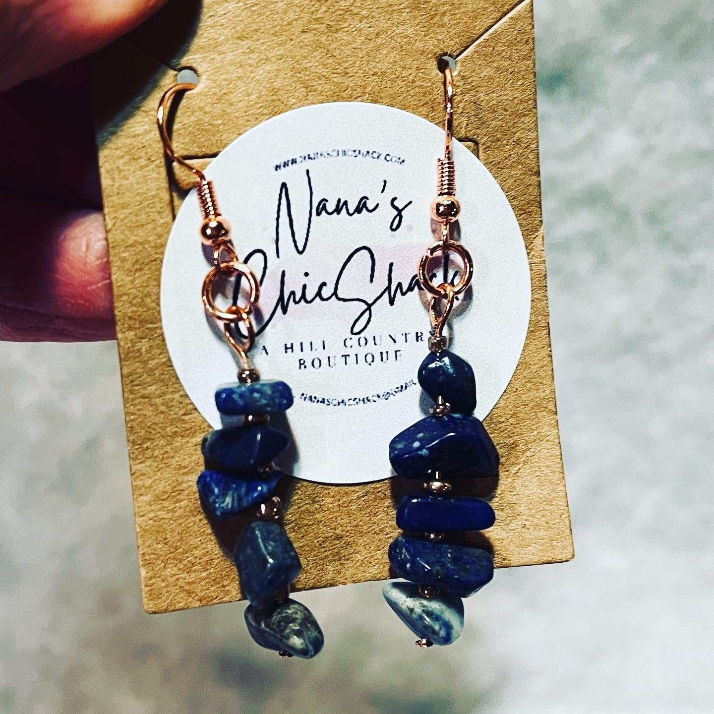 Blue Lapis Natural Stone dangling earrings