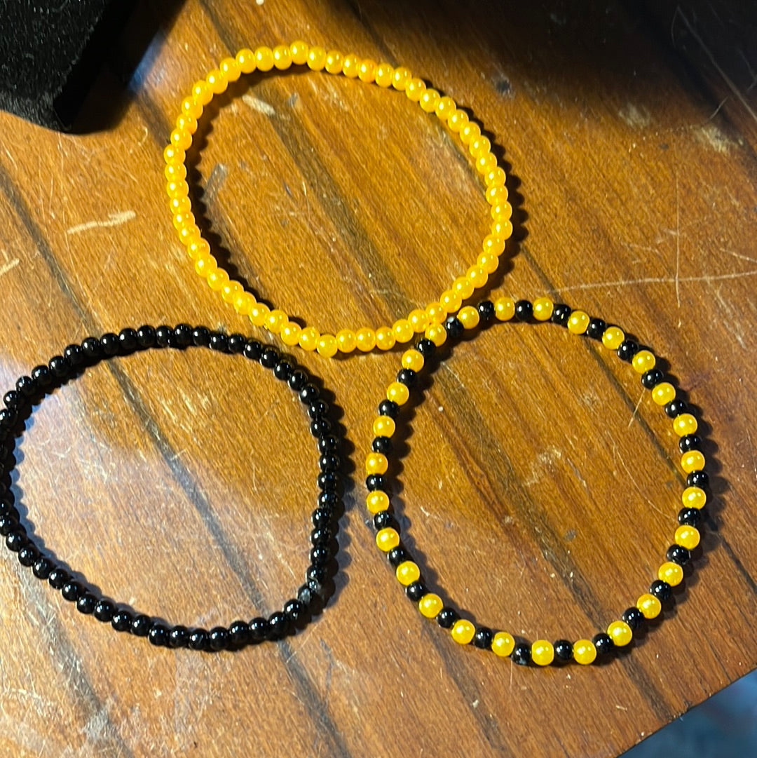 Black and Gold Stretchy Bracelets