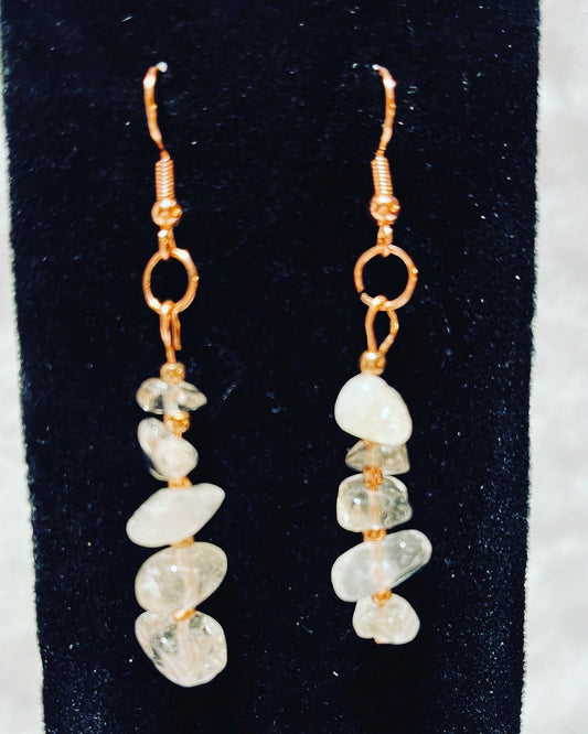 White Quartz Dangling Earrings