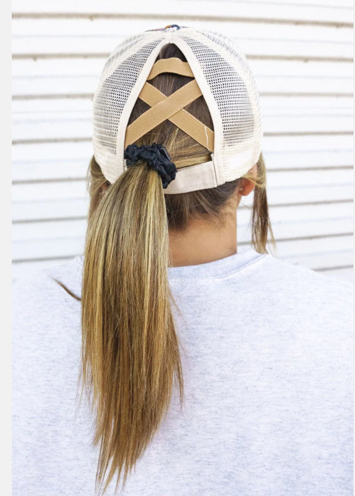 Cactus Horizon Mesh Ponytail Cap