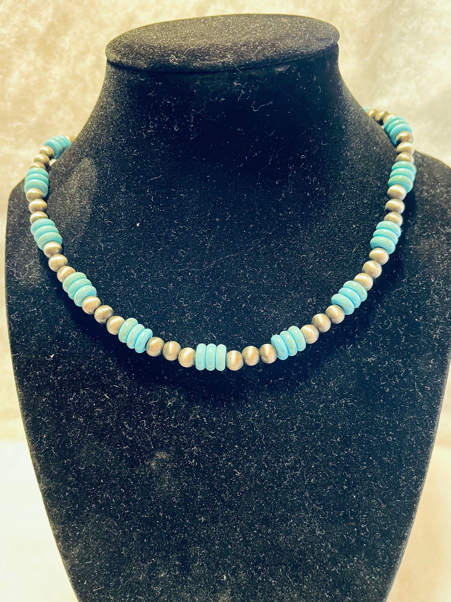 Turquoise and Navajo Pearl Necklace