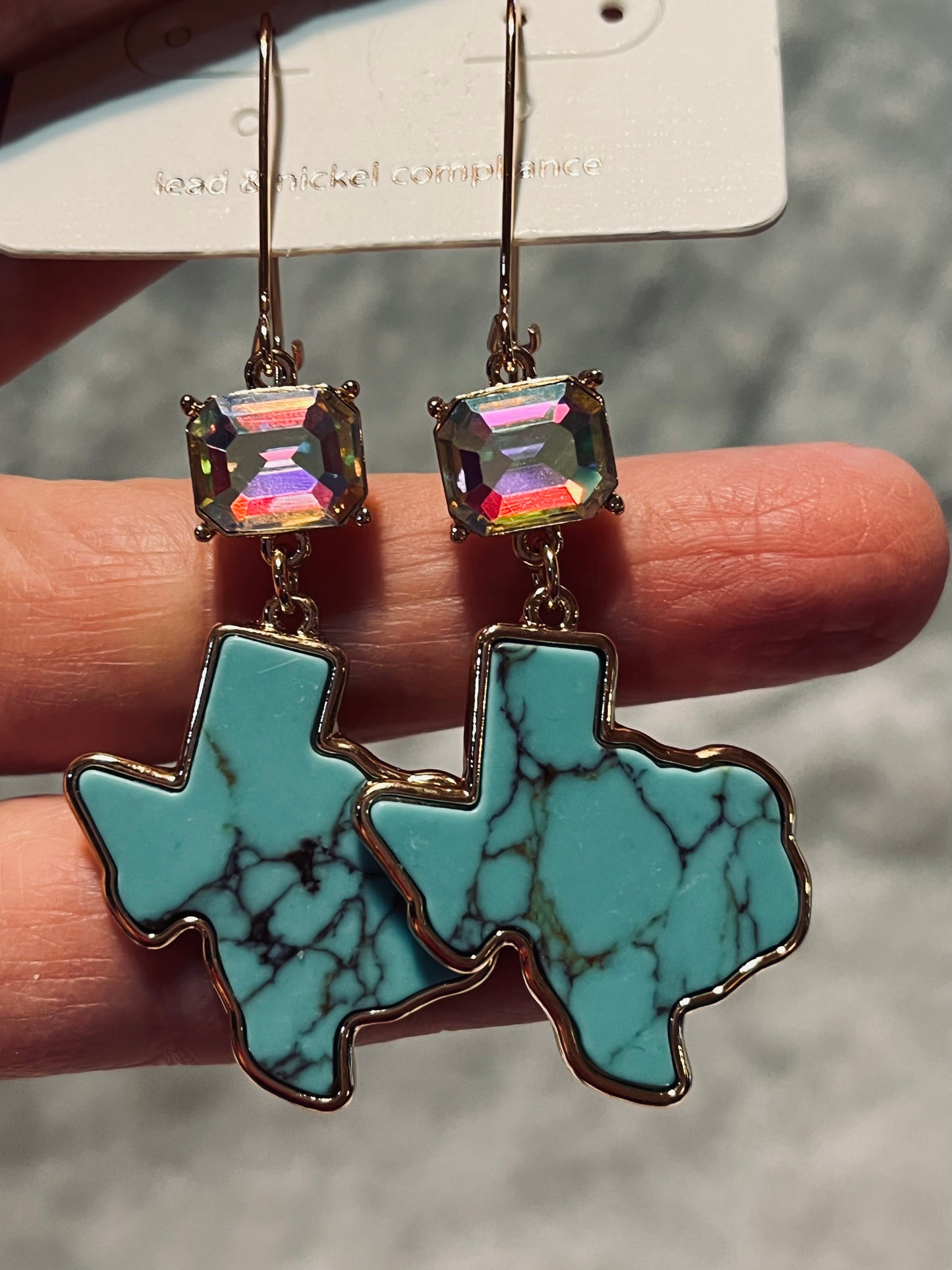 Turquoise Bling Texas Earrings