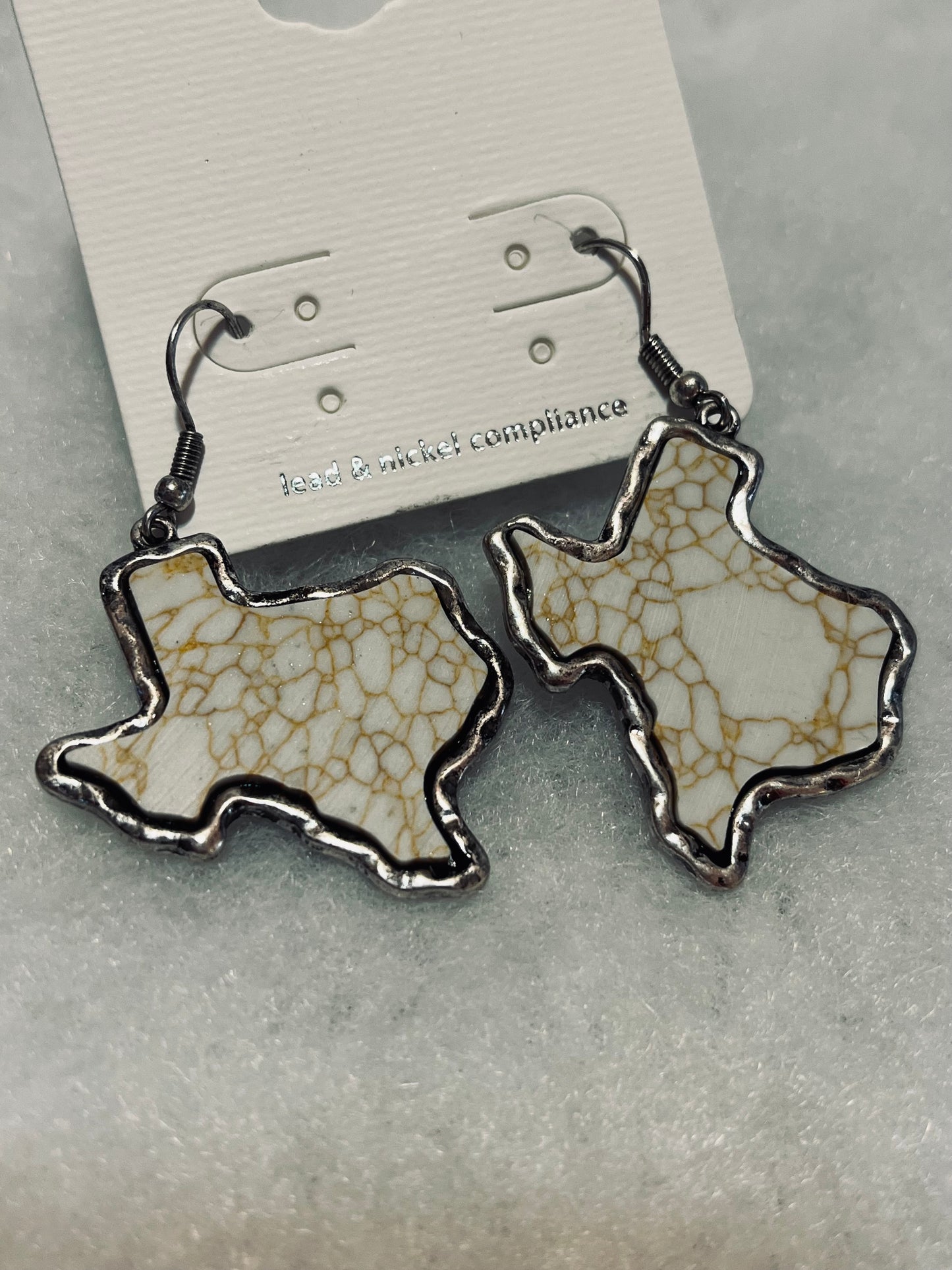 White Texas Earrings