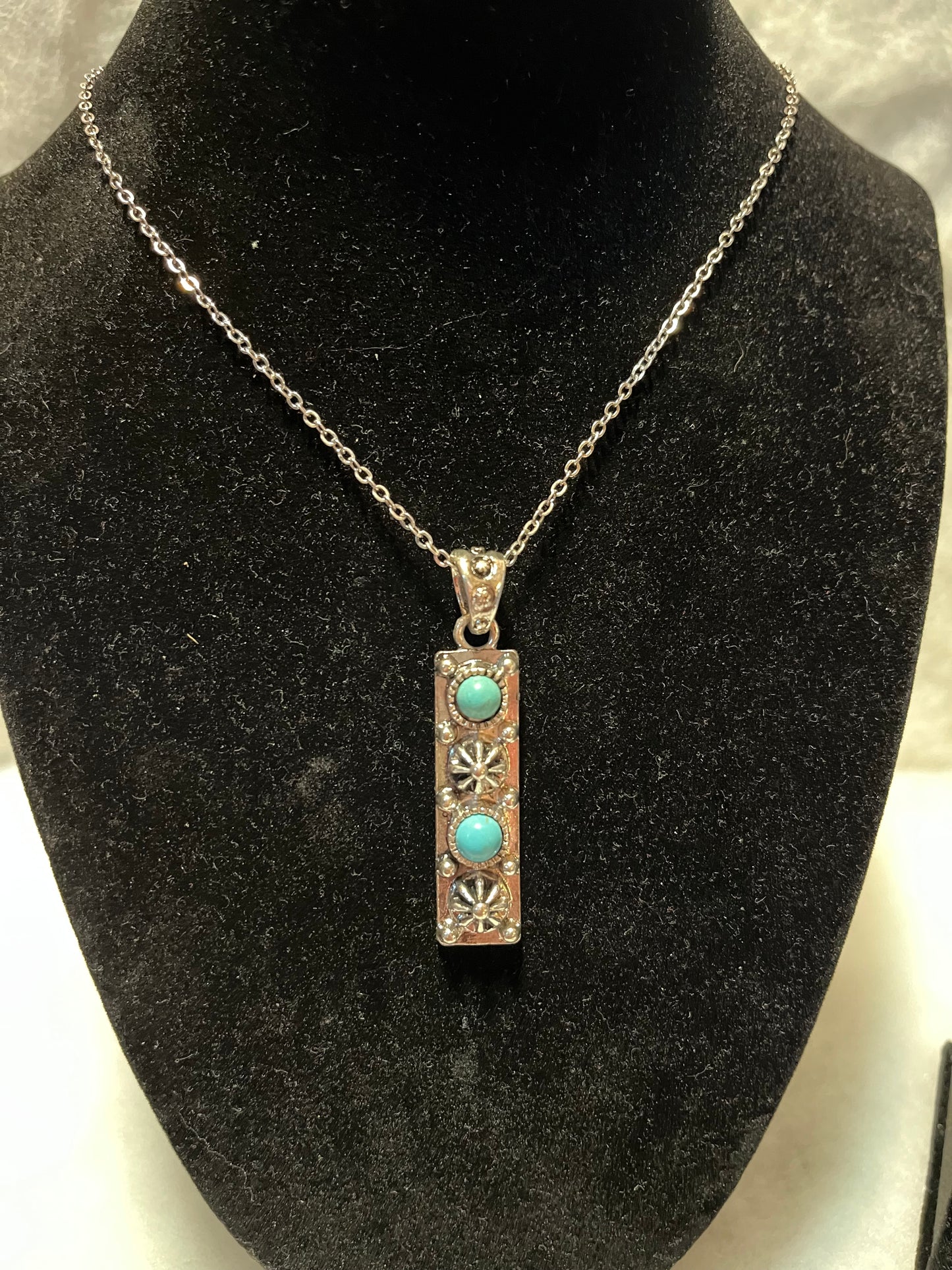 Turquoise Bar Necklace and Earring Set