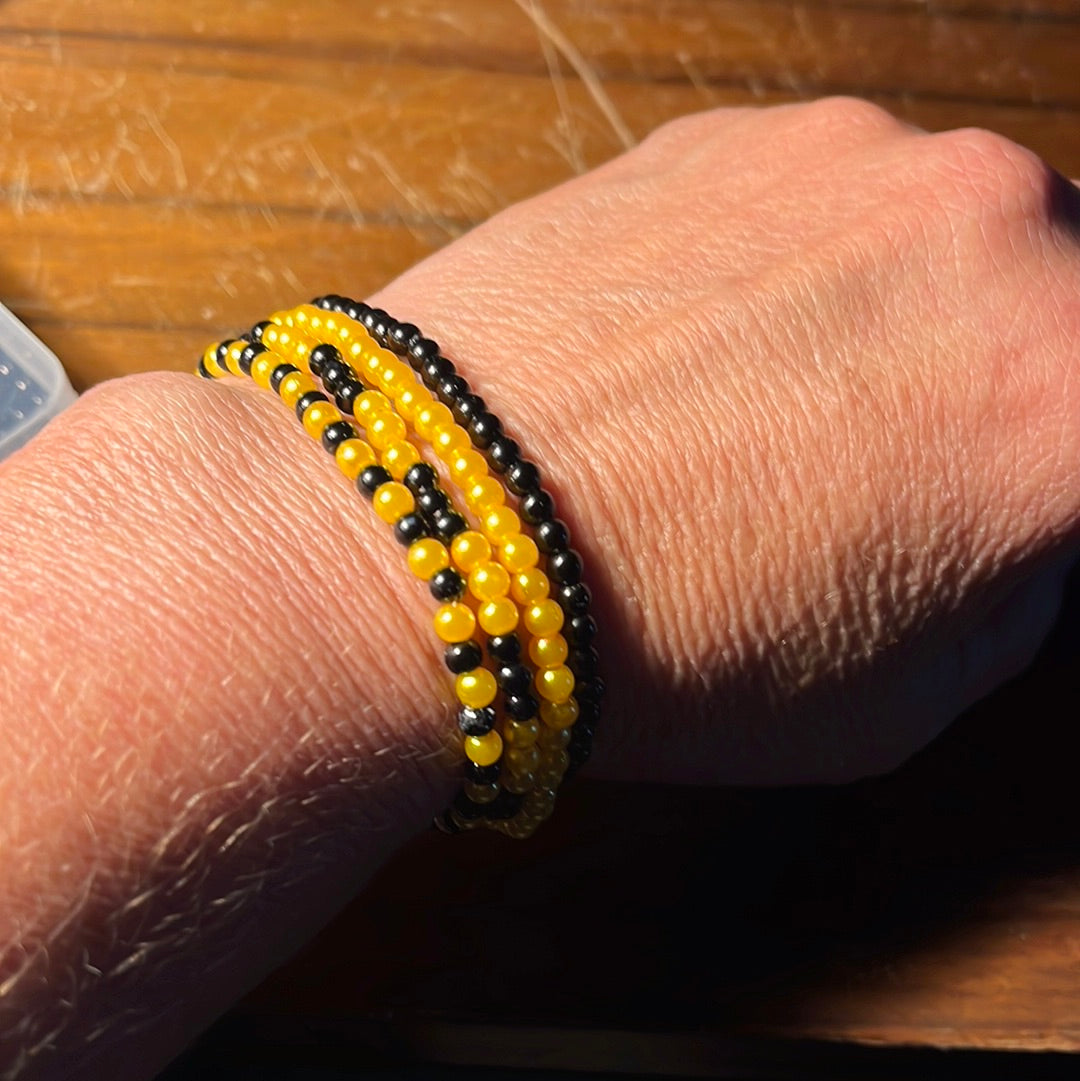 Black and Gold Stretchy Bracelets