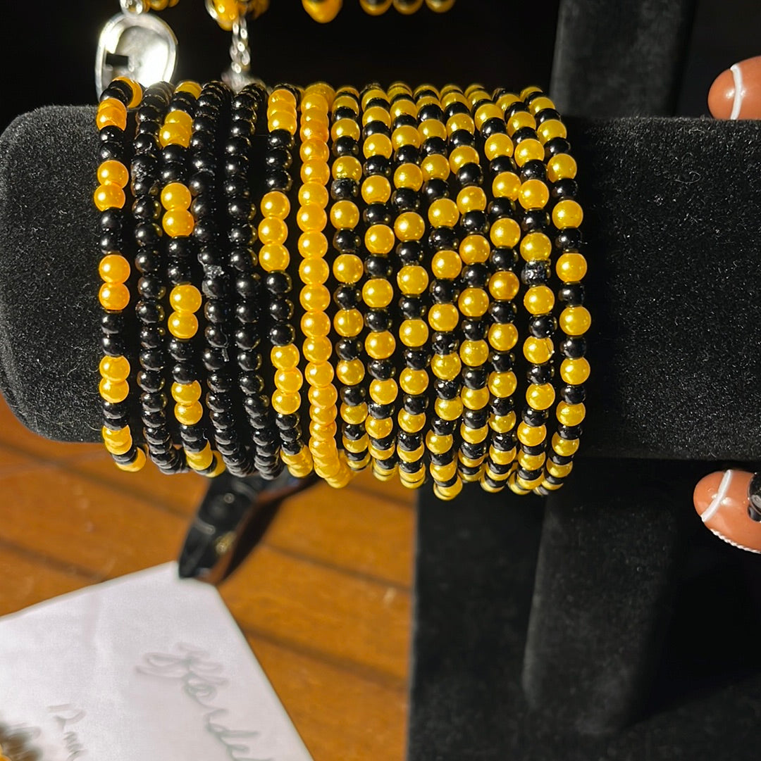 Black and Gold Stretchy Bracelets